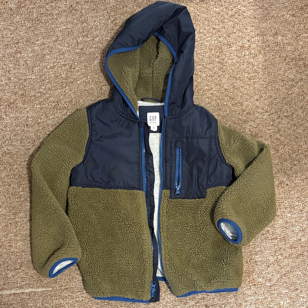 GAP Kids Olive and Navy Hooded Jacket
